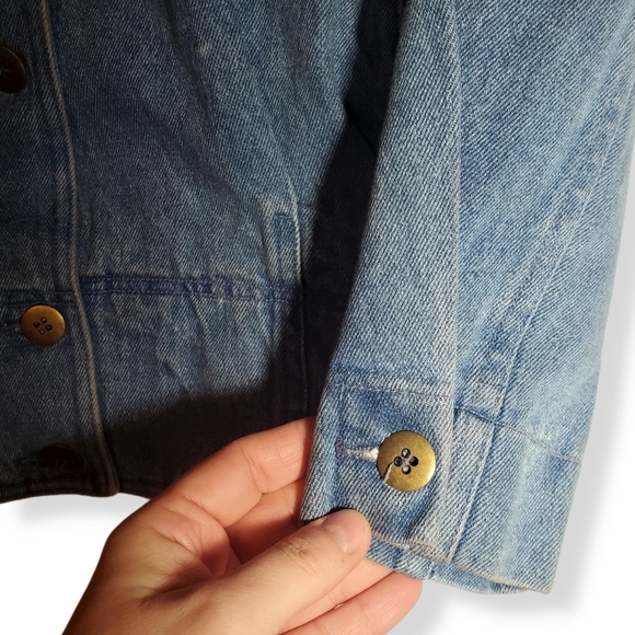 Vintage Together! Jean Jacket 80s Lace Crochet Cottagecore - Picture 6 of 10